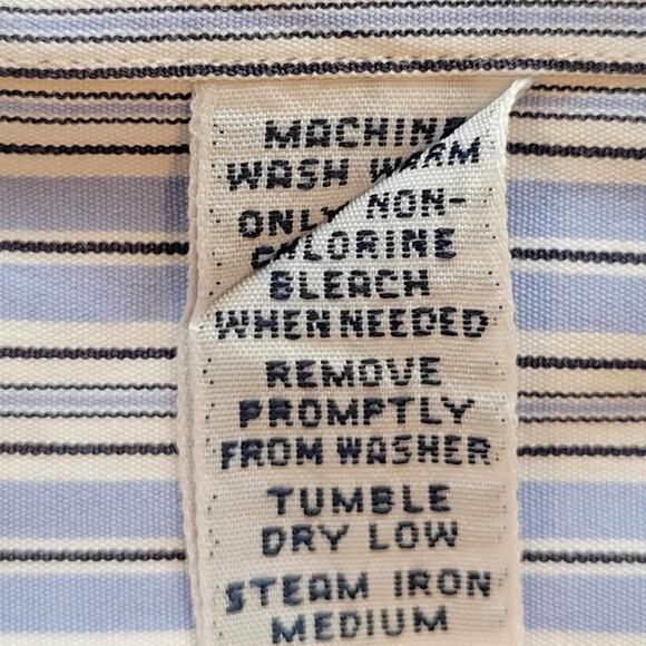 Polo Ralph Lauren Shirt Men's Size Medium 15.5 Blue Stripe LS Button Down - Picture 7 of 8